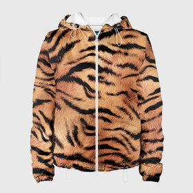 Женская куртка 3D с принтом Шкура тигра текстура в Новосибирске, ткань верха — 100% полиэстер, подклад — флис | прямой крой, подол и капюшон оформлены резинкой с фиксаторами, два кармана без застежек по бокам, один большой потайной карман на груди. Карман на груди застегивается на липучку | 2022 | год тигра | новый год | новый год 2022 | символ года | тигр | тигренок | тигрица | тигры