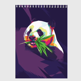 Скетчбук с принтом Панда  с бамбуком в Новосибирске, 100% бумага
 | 48 листов, плотность листов — 100 г/м2, плотность картонной обложки — 250 г/м2. Листы скреплены сверху удобной пружинной спиралью | живопись | животное | медведь | панда | японский мишка