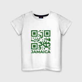 Детская футболка хлопок с принтом QR Jamaica в Новосибирске, 100% хлопок | круглый вырез горловины, полуприлегающий силуэт, длина до линии бедер | Тематика изображения на принте: coronavirus | covid | covid19 | qr code | qr код | sputnik | вакцина | вакцинация | вирус | здоровье | изоляция | иммунитет | карантин | ковид | код | корона | коронавирус | маркировка | маска | матрица | п | пандемия