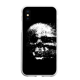 Чехол для iPhone XS Max матовый с принтом Skulls glitch в Новосибирске, Силикон | Область печати: задняя сторона чехла, без боковых панелей | dark | fashion | glitch | hype | skull | глитч | мода | тёмный | хайп | череп