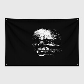 Флаг-баннер с принтом Skulls glitch в Новосибирске, 100% полиэстер | размер 67 х 109 см, плотность ткани — 95 г/м2; по краям флага есть четыре люверса для крепления | dark | fashion | glitch | hype | skull | глитч | мода | тёмный | хайп | череп