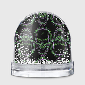 Игрушка Снежный шар с принтом Skulls vanguard pattern 2077 в Новосибирске, Пластик | Изображение внутри шара печатается на глянцевой фотобумаге с двух сторон | fashion | hype | neon | pattern | skull | vanguard | авангард | неон | узор | хайп | череп