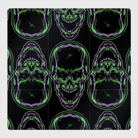 Магнитный плакат 3Х3 с принтом Skulls vanguard pattern 2077 в Новосибирске, Полимерный материал с магнитным слоем | 9 деталей размером 9*9 см | fashion | hype | neon | pattern | skull | vanguard | авангард | неон | узор | хайп | череп