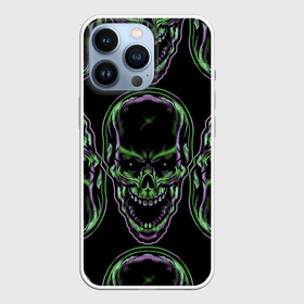 Чехол для iPhone 13 Pro с принтом Skulls vanguard pattern 2077 в Новосибирске,  |  | Тематика изображения на принте: fashion | hype | neon | pattern | skull | vanguard | авангард | неон | узор | хайп | череп