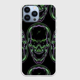 Чехол для iPhone 13 Pro Max с принтом Skulls vanguard pattern 2077 в Новосибирске,  |  | Тематика изображения на принте: fashion | hype | neon | pattern | skull | vanguard | авангард | неон | узор | хайп | череп