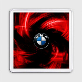 Магнит 55*55 с принтом BMW RED BEAST в Новосибирске, Пластик | Размер: 65*65 мм; Размер печати: 55*55 мм | Тематика изображения на принте: autosport | bmw | motorsport | авто | автоспорт | бмв | в тренде | красный | машина | подарок | популярое | рекомендации | спорт