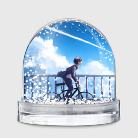 Игрушка Снежный шар с принтом ПАРЕНЬ НА ВЕЛОСИПЕДЕ в Новосибирске, Пластик | Изображение внутри шара печатается на глянцевой фотобумаге с двух сторон | sport | аниме | в топе | велопрогулка | велосипед | вперед | для друга | к мечте | как у всех | парень | подарок | прокатиться | рекомендации | светлое будущее | спорт