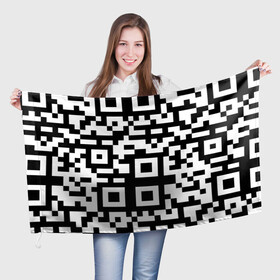 Флаг 3D с принтом qr code куаркод в Новосибирске, 100% полиэстер | плотность ткани — 95 г/м2, размер — 67 х 109 см. Принт наносится с одной стороны | covid | qr code | антикороновирус | ковид | куаркод | привика