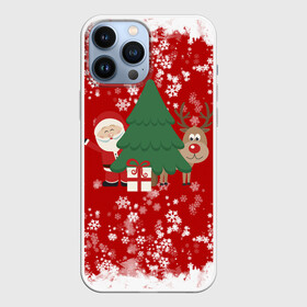 Чехол для iPhone 13 Pro Max с принтом Новогоднее настроение | Santa в Новосибирске,  |  | 2021 | 2022 | happy new year 2022 | дед мороз | дед мороз и олень | елка | новый год | новый год 2022 | олень | праздник | санта