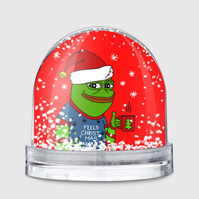 Игрушка Снежный шар с принтом Pepe New Year    Pepe the Frog в Новосибирске, Пластик | Изображение внутри шара печатается на глянцевой фотобумаге с двух сторон | pepe | pepe new year | pepe the frog | лягушенок пепе | лягушка | лягушка мем | мемы | новогодние | новогодние мемы | новый год | пепе | с новым годом