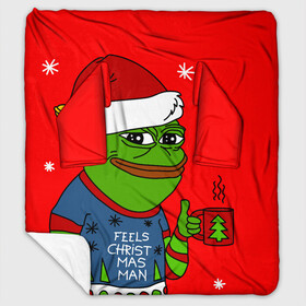 Плед с рукавами с принтом Pepe New Year    Pepe the Frog в Новосибирске, 100% полиэстер | Закругленные углы, все края обработаны. Ткань не мнется и не растягивается. Размер 170*145 | pepe | pepe new year | pepe the frog | лягушенок пепе | лягушка | лягушка мем | мемы | новогодние | новогодние мемы | новый год | пепе | с новым годом