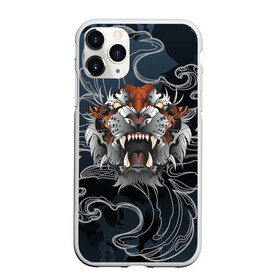 Чехол для iPhone 11 Pro матовый с принтом Рычащий Тигр в японском стиле в Новосибирске, Силикон |  | Тематика изображения на принте: волны | символ года | тигр | хищник | япония