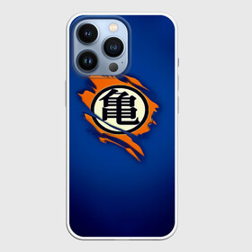 Чехол для iPhone 13 Pro с принтом Рваный логотип Гоку Dragon Ball в Новосибирске,  |  | Тематика изображения на принте: anime | dragon ball | dragon ball super | dragon ball z | dragonball | goku | kakarotto | manga | son goku | аниме | будока | драгон болл | драгонболл | жемчуг дракона | манга | сайян | сон гоку | фермер редиски