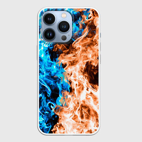 Чехол для iPhone 13 Pro с принтом Огненное пламя в Новосибирске,  |  | blue fire | blue flame | fire | fire and ice | fire and water | flame | neon | в огне | горящий | инь ян | инь янь | искры | неон | неоновый огонь | огненный | огонь | огонь и вода | огонь и лед | пламя | пожар | противостояние