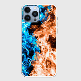 Чехол для iPhone 13 Pro Max с принтом Огненное пламя в Новосибирске,  |  | blue fire | blue flame | fire | fire and ice | fire and water | flame | neon | в огне | горящий | инь ян | инь янь | искры | неон | неоновый огонь | огненный | огонь | огонь и вода | огонь и лед | пламя | пожар | противостояние