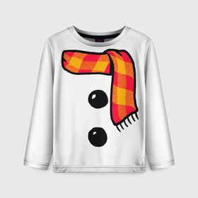 Детский лонгслив 3D с принтом Snowman Outfit в Новосибирске, 100% полиэстер | длинные рукава, круглый вырез горловины, полуприлегающий силуэт
 | attributes | buttons | christmas | new | scarf | snow | snowman | snowy | woman | year | атрибутика | баба | год | новый | пуговица | пуговицы | рождество | снег | снеговик | снежная | шарф