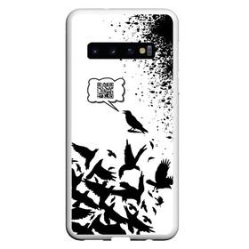 Чехол для Samsung Galaxy S10 с принтом ВОРОНА 21 ВЕКА | QR CODE в Новосибирске, Силикон | Область печати: задняя сторона чехла, без боковых панелей | crow | mem | mems | qr code | qr код | qrcode | qrкод | quick response code | ворона | куар | куар код | кью ар код | матричных штриховых кодов | мем | мемы | прикол | штриховых кодов | шутка | шутки