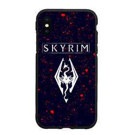 Чехол для iPhone XS Max матовый с принтом TESV: SKYRIM   Брызги в Новосибирске, Силикон | Область печати: задняя сторона чехла, без боковых панелей | bethesda | elder | game | games | logo | online | paint | rpg | scrolls | skyrim | tes | the | бетесда | брызги | дракон | драконы | игра | игры | краска | лого | онлайн | рпг | символ | символы | скайрим | тес | тэс