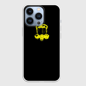Чехол для iPhone 13 Pro с принтом Биологическая опасность toxic желтый в Новосибирске,  |  | Тематика изображения на принте: biohazard | toxic | атака | био | война | газ | гражданская оборона | заражение | опасность | противогаз | токсин | токсчично