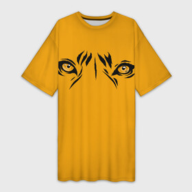 Платье-футболка 3D с принтом Взгляд тигра fire theme в Новосибирске,  |  | глаза | год тигра | звери | кошка | оранжевый | природа | рыжий | тигр | хищник | хищные глаза