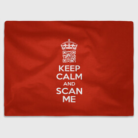 Плед 3D с принтом Keep calm and scan me: fuck off. в Новосибирске, 100% полиэстер | закругленные углы, все края обработаны. Ткань не мнется и не растягивается | Тематика изображения на принте: crown | cute | keep calm and scan me | qr code | qr код | royal motto | королевский девиз | корона | милый | пошел ты | успокойся и просканируй меня