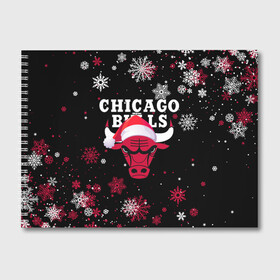 Альбом для рисования с принтом НОВОГОДНИЙ CHICAGO BULLS 2022 СНЕЖИНКИ в Новосибирске, 100% бумага
 | матовая бумага, плотность 200 мг. | Тематика изображения на принте: 2022 | 23 | basketball | bulls | chicago bulls | jordan | logo | michael jordan | nba | red | sport | баскетбол | быки | джордан | лого | майкл джордан | новогодний чикаго булс | новый год | спорт | чикаго буллс | чикаго булс новый год