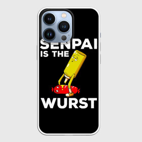 Чехол для iPhone 13 Pro с принтом SENPAI IS THE WURST сосиска и горчичка в Новосибирске,  |  | ahegao | anime | kawai | kowai | manga | oppai | otaku | sempai | senpai | sugoi | waifu | yandere | аниме | ахегао | вайфу | ковай | манга | отаку | семпай | сенпай | тренд