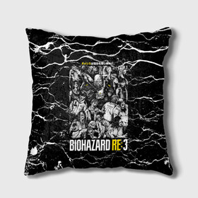 Подушка 3D с принтом Biohazard RE3 в Новосибирске, наволочка – 100% полиэстер, наполнитель – холлофайбер (легкий наполнитель, не вызывает аллергию). | состоит из подушки и наволочки. Наволочка на молнии, легко снимается для стирки | game | games | re | resident evil | игра | игры | обитель зла | резедент эвил | реседент ивел