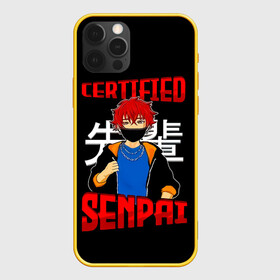 Чехол для iPhone 12 Pro с принтом CERTIFIED SENPAI в Новосибирске, силикон | область печати: задняя сторона чехла, без боковых панелей | ahegao | anime | kawai | kowai | manga | oppai | otaku | sempai | senpai | sugoi | waifu | yandere | аниме | ахегао | вайфу | ковай | манга | отаку | семпай | сенпай | тренд