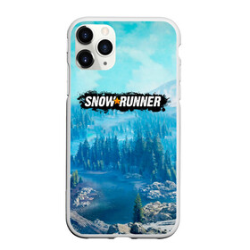 Чехол для iPhone 11 Pro матовый с принтом SnowRunner СноуРаннер логотип в Новосибирске, Силикон |  | race | snowrunner | гонки | гонки по бездорожью | гоночные игры | зимние гонки | снежные гонки | снежный бегун | сноу раннер | сноураннер