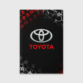 Обложка для паспорта матовая кожа с принтом TOYOTA JAPAN RED STYLE ТОЙОТА ЯПОНИЯ в Новосибирске, натуральная матовая кожа | размер 19,3 х 13,7 см; прозрачные пластиковые крепления | auto | sport | toyota | авто | автомобиль | автомобильные | бренд | марка | машины | спорт | тойота