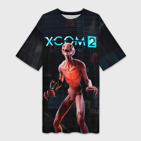 Платье-футболка 3D с принтом XCOM пришелец в Новосибирске,  |  | alien | ufo | x com | xcom | вторжение инопланетян | икс ком | икском | инопланетное вторжение | инопланетянин | нло | пришелец