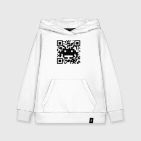 Детская толстовка хлопок с принтом QR-Monster в Новосибирске, 100% хлопок | Круглый горловой вырез, эластичные манжеты, пояс, капюшен | Тематика изображения на принте: 19 | code | corona | covid | meme | memes | monster | ncov | ncov19 | qr | quick | response | virus | антивирус | антикоронавирус | быстрый | вирус | ковид | код | корона | коронавирус | мем | мемы | монстр | отклик