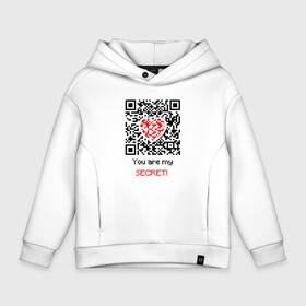 Детское худи Oversize хлопок с принтом QR Love в Новосибирске, френч-терри — 70% хлопок, 30% полиэстер. Мягкий теплый начес внутри —100% хлопок | боковые карманы, эластичные манжеты и нижняя кромка, капюшон на магнитной кнопке | 19 | code | corona | covid | heart | like | love | meme | memes | ncov | ncov19 | qr | quick | response | secret | virus | антивирус | антикоронавирус | быстрый | вирус | ковид | код | корона | коронавирус | лайк | любовь | мем | мемы | отклик