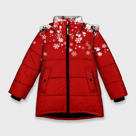 Зимняя куртка для девочек 3D с принтом Рождественские снежинки в Новосибирске, ткань верха — 100% полиэстер; подклад — 100% полиэстер, утеплитель — 100% полиэстер. | длина ниже бедра, удлиненная спинка, воротник стойка и отстегивающийся капюшон. Есть боковые карманы с листочкой на кнопках, утяжки по низу изделия и внутренний карман на молнии. 

Предусмотрены светоотражающий принт на спинке, радужный светоотражающий элемент на пуллере молнии и на резинке для утяжки. | 2021 | 2022 | happy new year 2022 | новогодние снежинки | новый год | новый год 2022 | рождественские снежинки | рождество | снежинки