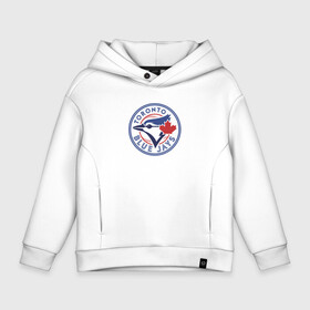 Детское худи Oversize хлопок с принтом Toronto Blue Jays в Новосибирске, френч-терри — 70% хлопок, 30% полиэстер. Мягкий теплый начес внутри —100% хлопок | боковые карманы, эластичные манжеты и нижняя кромка, капюшон на магнитной кнопке | baseball | bird | canada | jay | team | toronto | бейсбол | канада | птица | сойка | торонто