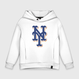 Детское худи Oversize хлопок с принтом New York Mets   baseball team в Новосибирске, френч-терри — 70% хлопок, 30% полиэстер. Мягкий теплый начес внутри —100% хлопок | боковые карманы, эластичные манжеты и нижняя кромка, капюшон на магнитной кнопке | Тематика изображения на принте: baseball | new york mets | team | usa | бейсбол | нью йорк | сша