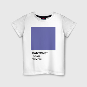 Детская футболка хлопок с принтом Цвет Pantone 2022 года - Very Peri в Новосибирске, 100% хлопок | круглый вырез горловины, полуприлегающий силуэт, длина до линии бедер | pantone | very peri | violet | графический дизайн | дизайн | дизайнерский мем | дизигн | дизигнер | мем | пантон | сиреневый | фиолетовый | цвет 2022 года | цвет года | цвет пантон