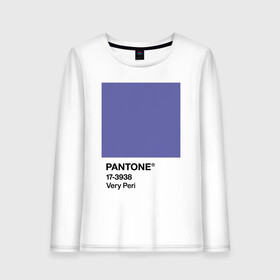 Женский лонгслив хлопок с принтом Цвет Pantone 2022 года - Very Peri в Новосибирске, 100% хлопок |  | Тематика изображения на принте: pantone | very peri | violet | графический дизайн | дизайн | дизайнерский мем | дизигн | дизигнер | мем | пантон | сиреневый | фиолетовый | цвет 2022 года | цвет года | цвет пантон