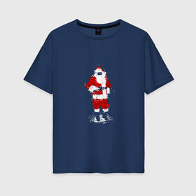 Женская футболка хлопок Oversize с принтом My Santa в Новосибирске, 100% хлопок | свободный крой, круглый ворот, спущенный рукав, длина до линии бедер
 | 2022 | christmas | claus | new year | santa | snow | tiger | winter | год тигра | дед мороз | елка | зима | мороз | новый год | олень | подарок | праздник | рождество | санта клаус | снег | снеговик | снегурочка | снежинка | тигр