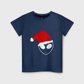Детская футболка хлопок с принтом Alien Santa Claus в Новосибирске, 100% хлопок | круглый вырез горловины, полуприлегающий силуэт, длина до линии бедер | 2022 | christmas | claus | new year | santa | snow | space | tiger | winter | год тигра | дед мороз | елка | зима | инопланетянин | космос | мороз | наса | нло | новый год | олень | подарок | праздник | пришелец | рождество | санта клаус