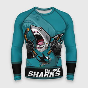 Мужской рашгард 3D с принтом San Jose Sharks, Сан Хосе Шаркс в Новосибирске,  |  | hockey | nhl | san jose | san jose sharks | sharks | usa | акула | маскот | нхл | сан хосе | санхосе | санхосе шаркс | спорт | сша | хоккей | шайба | шаркс