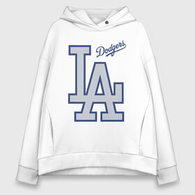 Женское худи Oversize хлопок с принтом Los Angeles Dodgers - baseball team в Новосибирске, френч-терри — 70% хлопок, 30% полиэстер. Мягкий теплый начес внутри —100% хлопок | боковые карманы, эластичные манжеты и нижняя кромка, капюшон на магнитной кнопке | baseball | dodgers | los angeles | team | бейсбол | лосанжелес | сша