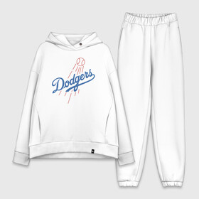 Женский костюм хлопок Oversize с принтом Los Angeles Dodgers baseball в Новосибирске,  |  | baseball | dodgers | los angeles | team | бейсбол | лосанжелес | сша