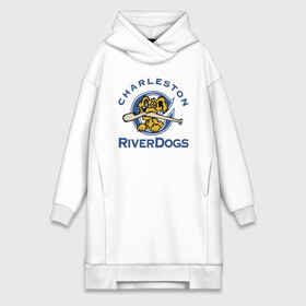 Платье-худи хлопок с принтом Charleston River Dogs в Новосибирске,  |  | baseball | bat | dog | fangs | jaw | muzzle | team | usa | бейсбол | бита | клыки | пасть | пёс