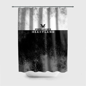 Штора 3D для ванной с принтом State of Decay | Heartland | Logo в Новосибирске, 100% полиэстер | плотность материала — 100 г/м2. Стандартный размер — 146 см х 180 см. По верхнему краю — пластиковые люверсы для креплений. В комплекте 10 пластиковых колец | heartland | logo | state of decay | survival horror | undead labs | загнивающий штат | зомби апокалипсис | лого | логотип | стадия разложения | стейт оф декай | эмблема