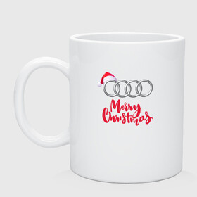 Кружка керамическая с принтом AUDI MERRY CHRISTMAS в Новосибирске, керамика | объем — 330 мл, диаметр — 80 мм. Принт наносится на бока кружки, можно сделать два разных изображения | Тематика изображения на принте: audi | auto | autosport | perfomance | quattro | rs | sport | авто | авто спорт | автомобиль | автомобильные | автоспорт | ауди | кватро | марка | машины | перфоманс | рс | спорт