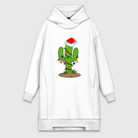 Платье-худи хлопок с принтом НОВОГОДНИЙ КАКТУС CHRISTMAS CACTUS в Новосибирске,  |  | 2022 | cactus | christmas | cold | garland | klaus | merry | new | santa | snow | winter | year | герлянды | гирлянда | год | елка | ёлки | ель | зима | кактус | клаус | мороз | новый | рождество | санта | снег | фонарики | холод