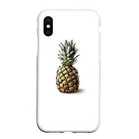 Чехол для iPhone XS Max матовый с принтом Pineapple watercolor в Новосибирске, Силикон | Область печати: задняя сторона чехла, без боковых панелей | pineapple | ананас | графика | еда | рисунок | фрукт