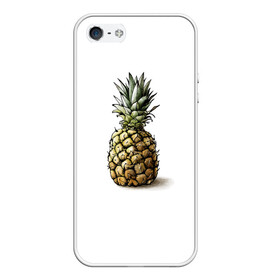 Чехол для iPhone 5/5S матовый с принтом Pineapple watercolor в Новосибирске, Силикон | Область печати: задняя сторона чехла, без боковых панелей | pineapple | ананас | графика | еда | рисунок | фрукт